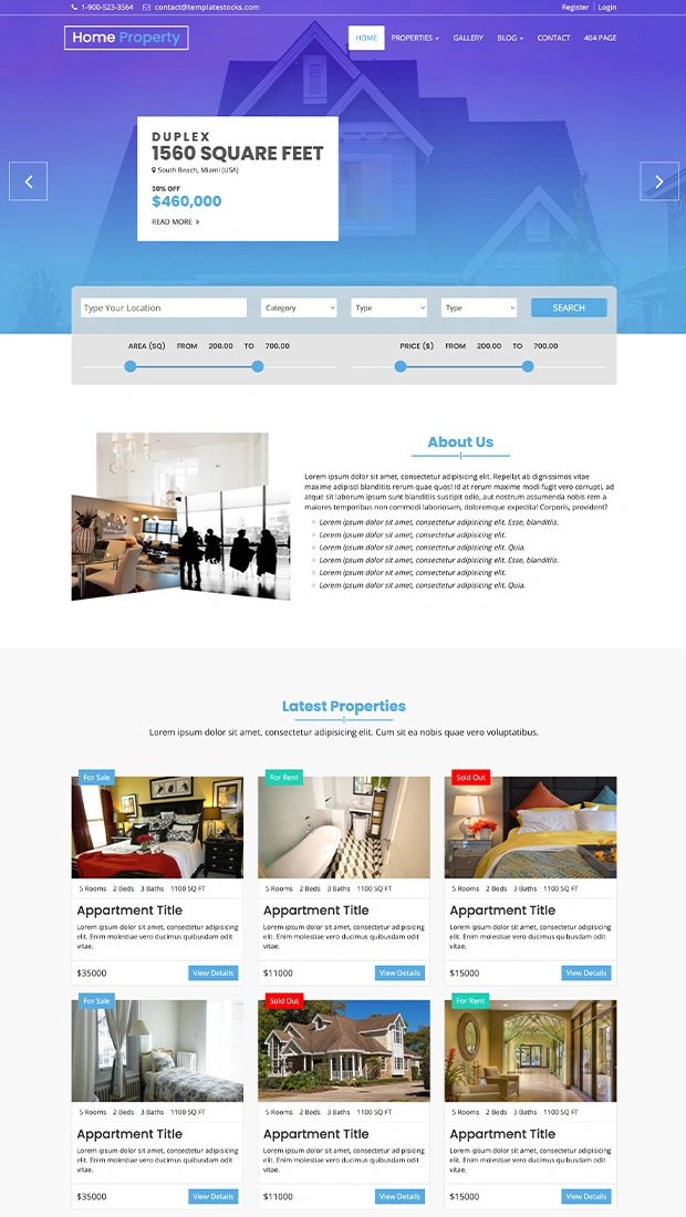 Free realtor website template