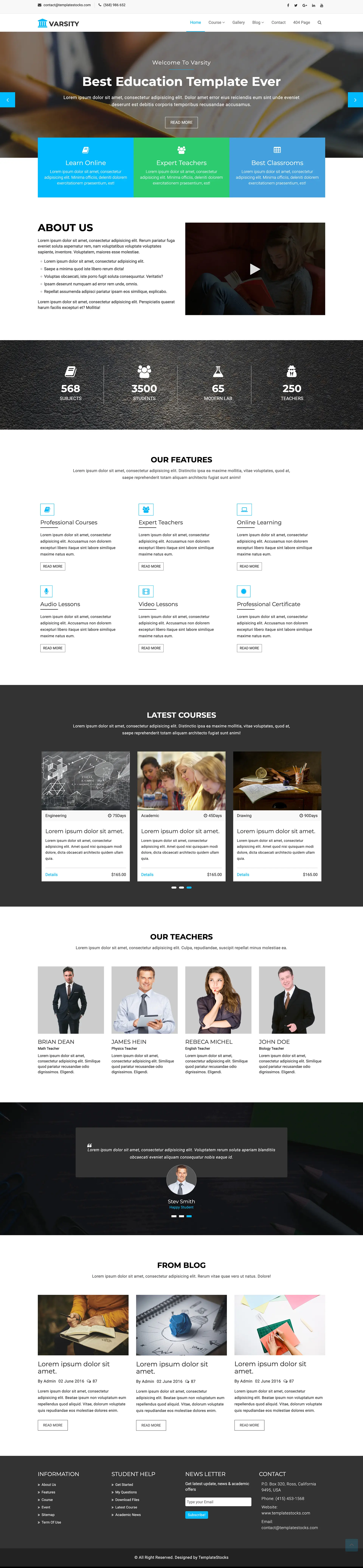 Free education web template