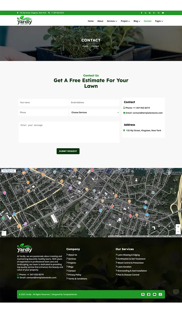 contact page web template