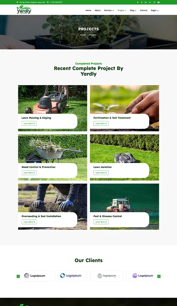 landscaping website template project listing template free