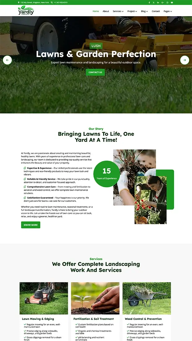 lawn care website template