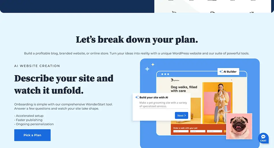 Bluehost AI site builder