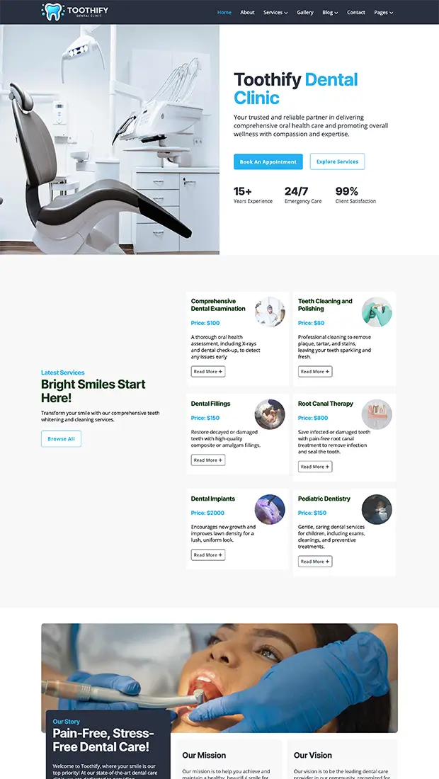 dentist website template