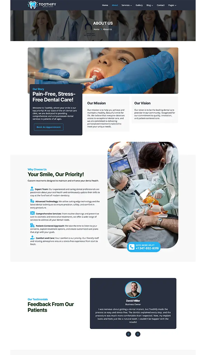 dental clinic website template