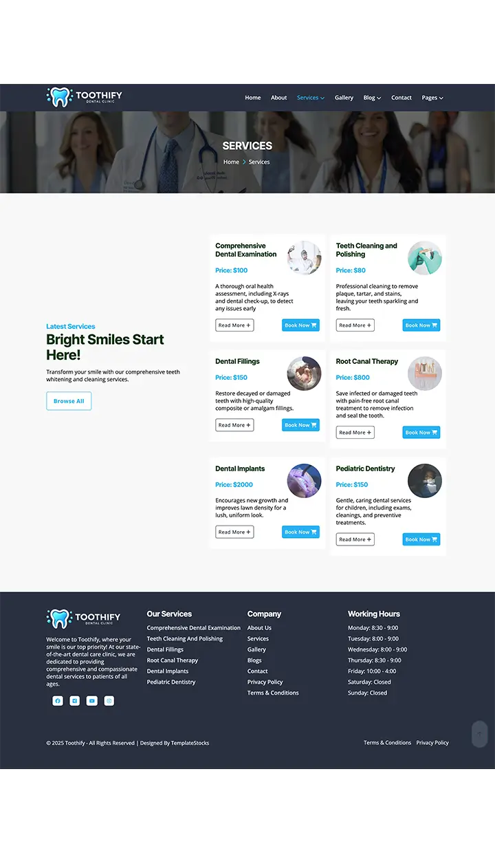dentist website theme
