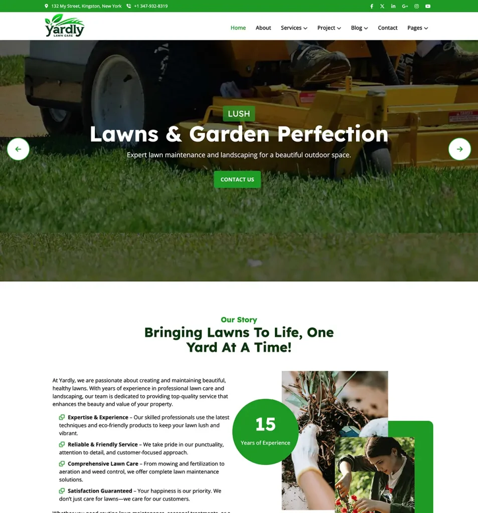 lawn care website template