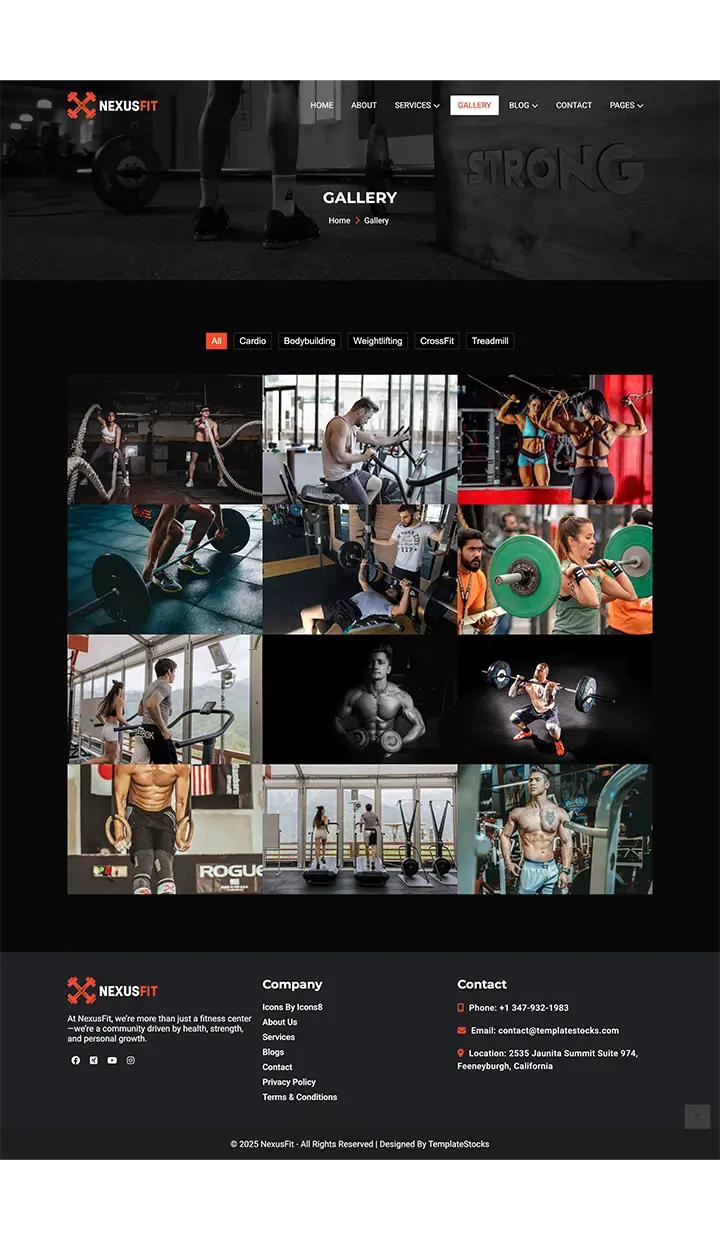 fitness website templates